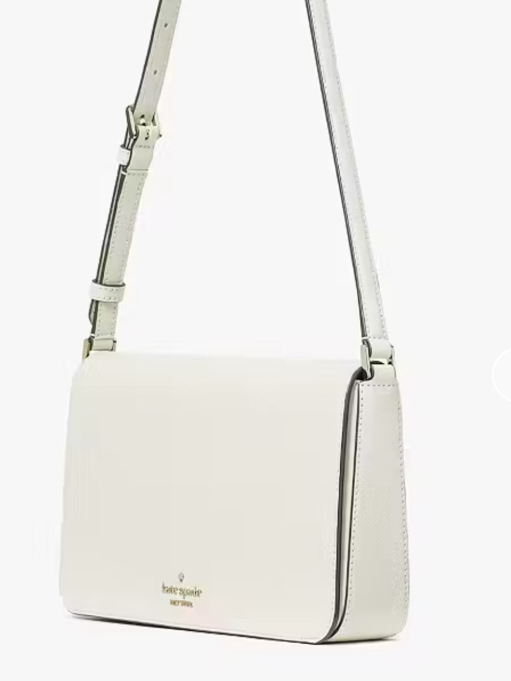 kate spade Staci Meringue Ivory Gold Tone Saffiano Leather Small Hobo Bag